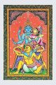Garuda Carrying Vishnu & Lakshmi on Shoulders Pattachitra Painting