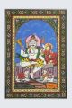 Shiva Sitting With Parvati Pattachitra Painting on traditional canvas