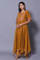 Mustard Cambric Cotton Block Printed Gown