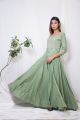 Mehndi Green Cotton Block Printed Gown