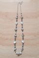 Silver Grey & White Baroque & Shell Pearl Necklace