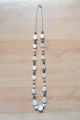 White Baroque Coin Pearl & Faceted Shell Pearls Necklace