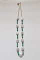 White Square Baroque Pearl and Green Onyx Cubes Necklace
