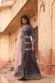 Grey Pure Jaam Silk Gown with Pure Organza Dupatta